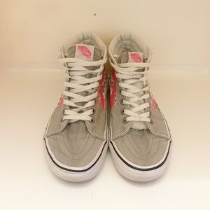 VANS Retro White/pink/grey Checkerboard High top